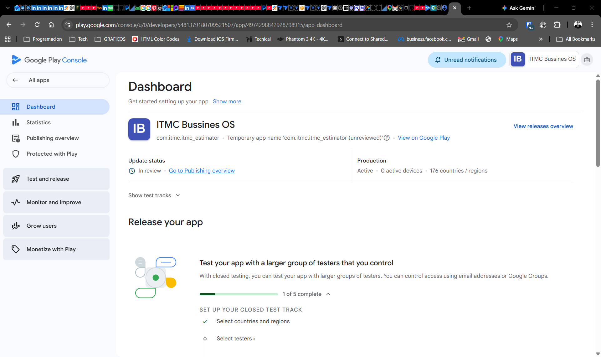 Play Console Dashboard example